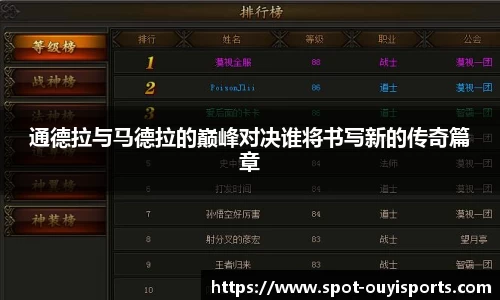 通德拉与马德拉的巅峰对决谁将书写新的传奇篇章